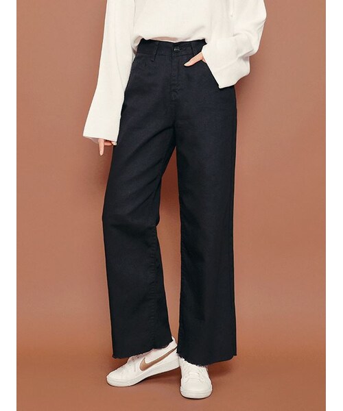 HOTPING（ホッピン）の「カットオフ魔法ワイドパンツ（その他パンツ・レディース・カーキ/ブラック/ベージュ・S/M/L/XL/XXL/XXXL）」の2枚目の写真