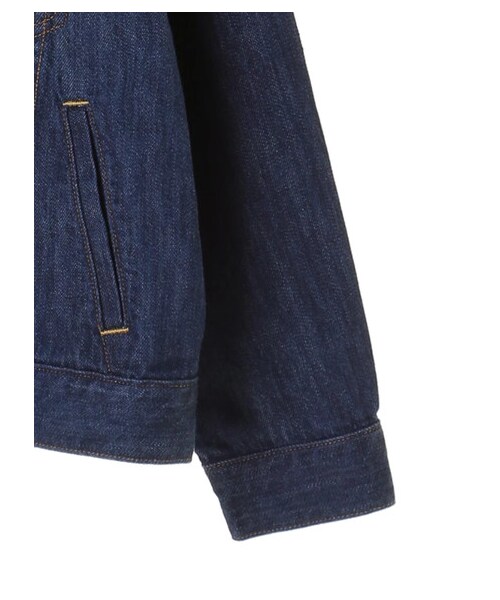 earth music&ecology（アースミュージックアンドエコロジー）の「USA COTTONデニム BIG Gジャン（ジャケット/アウター・ミディアムインディゴ/ダークインディゴ・F）」の4枚目の写真