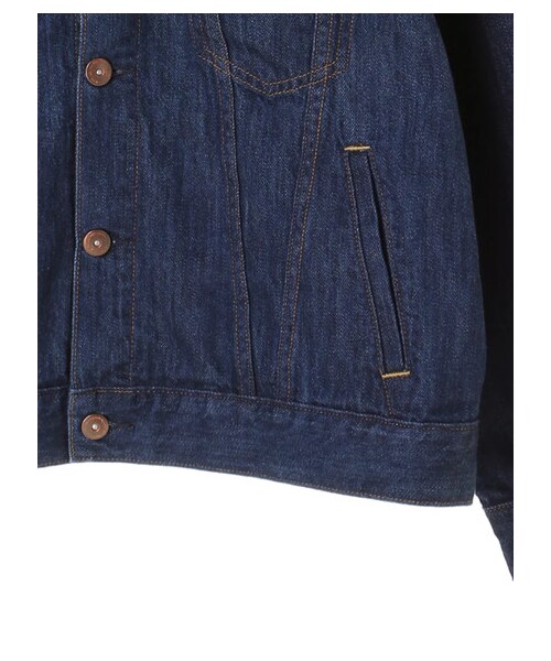 earth music&ecology（アースミュージックアンドエコロジー）の「USA COTTONデニム BIG Gジャン（ジャケット/アウター・ミディアムインディゴ/ダークインディゴ・F）」の5枚目の写真