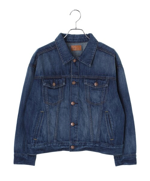 earth music&ecology（アースミュージックアンドエコロジー）の「USA COTTONデニム BIG Gジャン（ジャケット/アウター・ミディアムインディゴ/ダークインディゴ・F）」の8枚目の写真