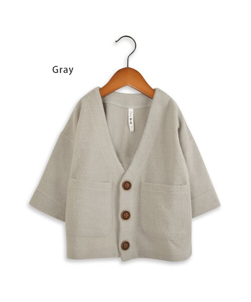 MILKISS(ミルキス)の「ロングカーディガン(カーディガン/ボレロ・キッズ・キャメル/グレー/ブラック・90/100/110/120/80)」の2枚目の写真