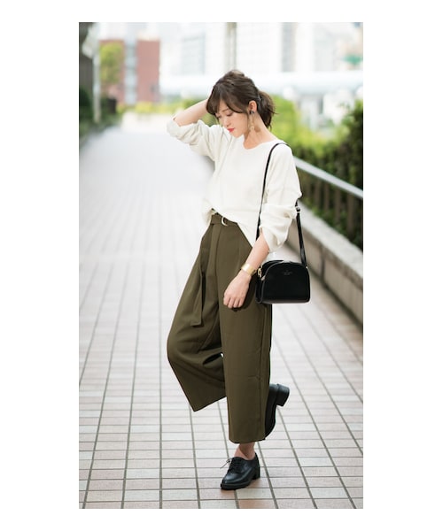 CHEER CLOSET（チアクローゼット）の「【プチプラのあや】ルーズロングカットソー（Tシャツ/カットソー・レディース・モカ/アイボリー・F）」の4枚目の写真