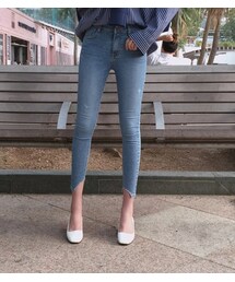 FLYMODEL | アンバランスカットスキニーデニムパンツ(デニムパンツ)