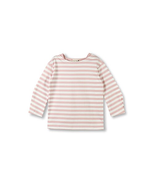 BRANSHES(ブランシェス)の「ボートネックボーダー長袖Tシャツ(Tシャツ/カットソー・キッズ・ブラック/ピンク・80~150)」の2枚目の写真