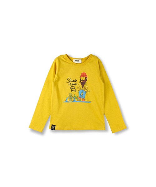 RADCHAP（ラッドチャップ）の「おじさん刺繍長袖Tシャツ（Tシャツ/カットソー・キッズ・イエロー/アイボリー・80～140）」の2枚目の写真