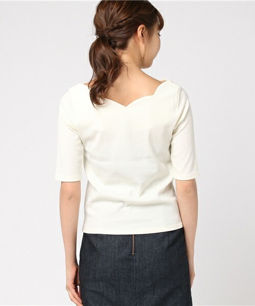 Doux archives（ドゥアルシーヴ）の「スカラッププルオーバー（Tシャツ/カットソー・レディース・オフホワイト/ブラック/チャコールグレー/ブラウン/グリーン/パープル・MEDIUM）」の9枚目の写真