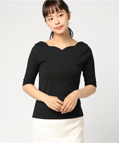 Doux archives（ドゥアルシーヴ）の「スカラッププルオーバー（Tシャツ/カットソー・レディース・オフホワイト/ブラック/チャコールグレー/ブラウン/グリーン/パープル・MEDIUM）」の2枚目の写真