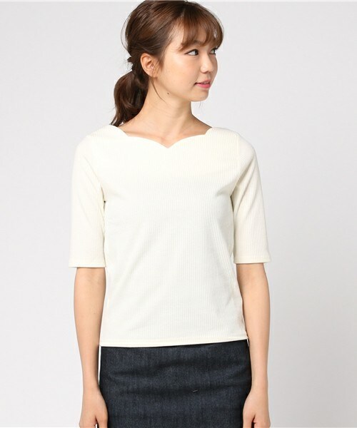 Doux archives（ドゥアルシーヴ）の「スカラッププルオーバー（Tシャツ/カットソー・レディース・オフホワイト/ブラック/チャコールグレー/ブラウン/グリーン/パープル・MEDIUM）」の7枚目の写真