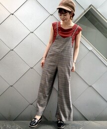 archives | 【WEB限定】グレンチェック＆無地サロペット(サロペット/オーバーオール)