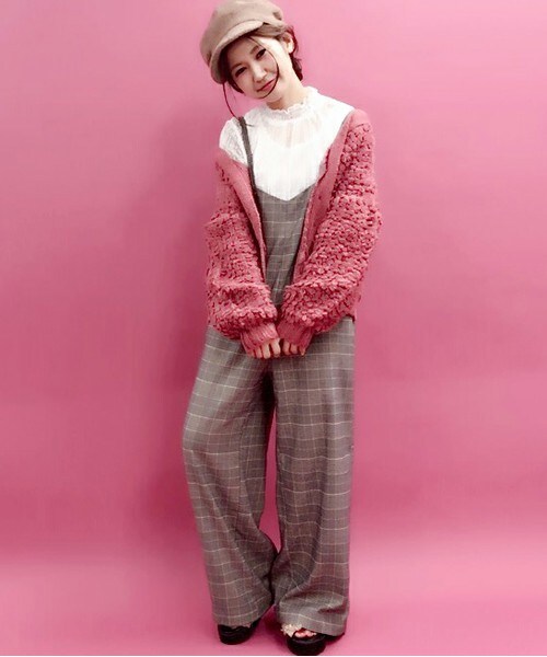 archives（アルシーヴ）の「【WEB限定】グレンチェック＆無地サロペット（サロペット/オーバーオール・レディース・ブラック/チェック・MEDIUM）」の6枚目の写真