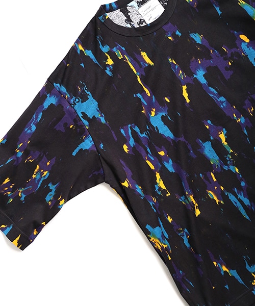 美品　SHAREEF ペイントパターンビッグシャツ SHAREEFシャリーフペイントパターンビッグシャツ