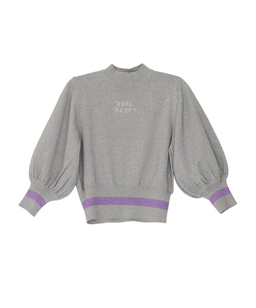 jouetie（ジュエティ）の「Aymmy×jouetieGIRL PARTYニット（トップス・レディース・ブラック/レッド/シルバー）」の3枚目の写真