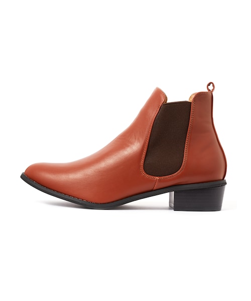 GRL（グレイル）の「サイドゴアショートブーツ（ブーツ・レディース・ブラック/キャメル・24.5）」の2枚目の写真