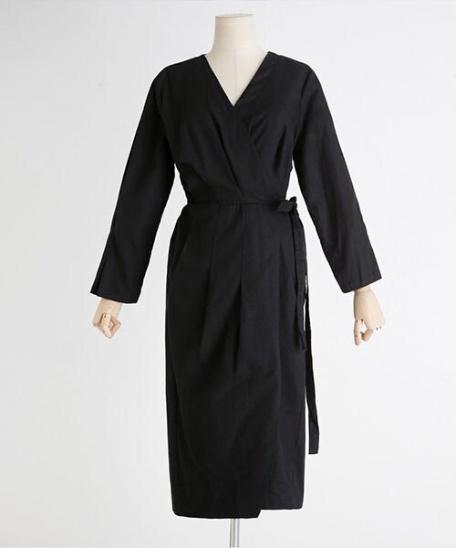 DHOLIC（ディーホリック）の「Vネックフロントタックラップワンピース（ワンピース・レディース・ブラウン/ブラック・FREE）」の2枚目の写真