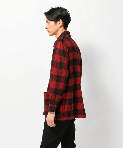 roar(ロアー)の「【別注】roar/ロアー/RB-RF03/バッフォローチェックBZ(ジャケット/アウター・メンズ・WHITE/RED・2/3)」の3枚目の写真
