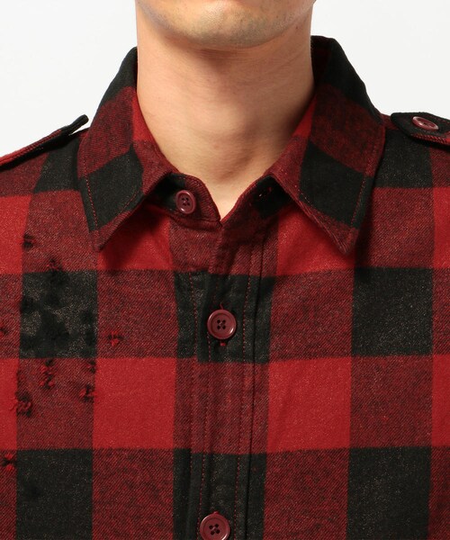 roar(ロアー)の「【別注】roar/ロアー/RB-RF03/バッフォローチェックBZ(ジャケット/アウター・メンズ・WHITE/RED・2/3)」の5枚目の写真