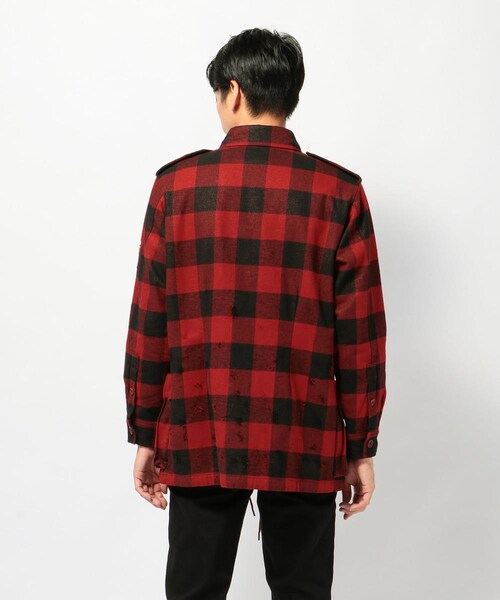roar(ロアー)の「【別注】roar/ロアー/RB-RF03/バッフォローチェックBZ(ジャケット/アウター・メンズ・WHITE/RED・2/3)」の4枚目の写真