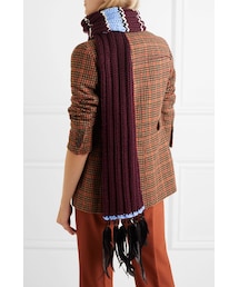 【日本入手困難】プラダ Double wool hooded scarf スカーフ Gray/white Double Wool Hooded Scarf | PRADA