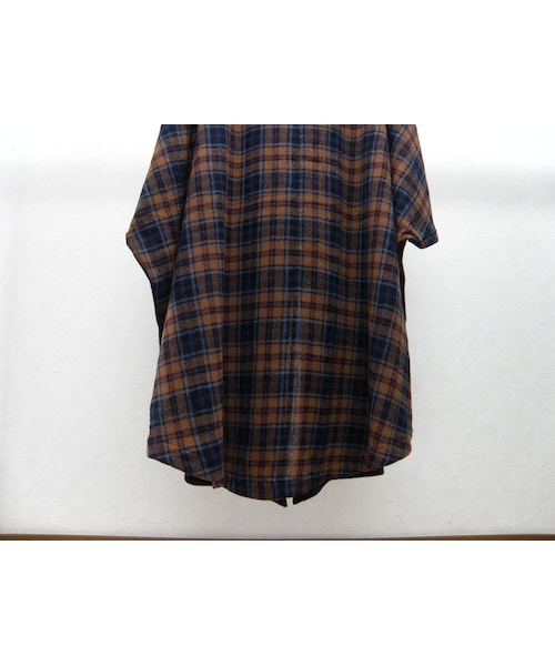 STOF（ストフ）の「stof　バックチェックワイドポンチョ（その他トップス・メンズ・その他）」の6枚目の写真