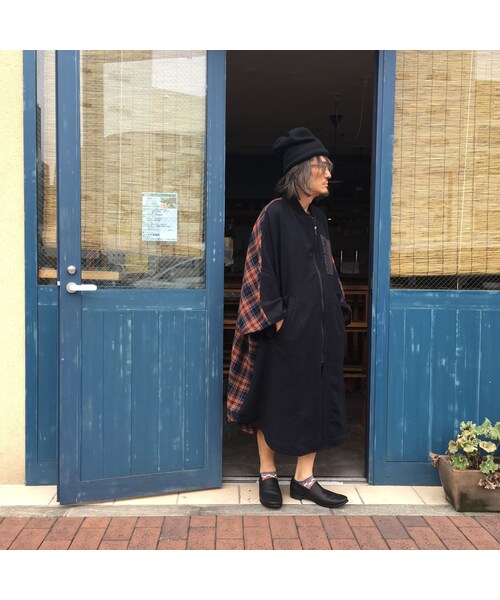 STOF（ストフ）の「stof　バックチェックワイドポンチョ（その他トップス・メンズ・その他）」の12枚目の写真