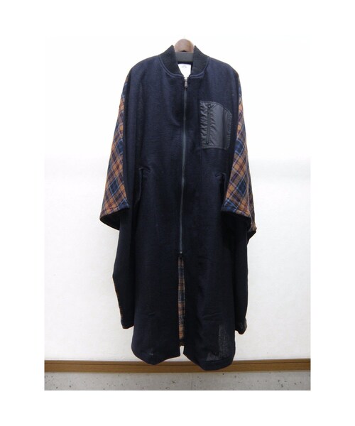 STOF（ストフ）の「stof　バックチェックワイドポンチョ（その他トップス・メンズ・その他）」の2枚目の写真