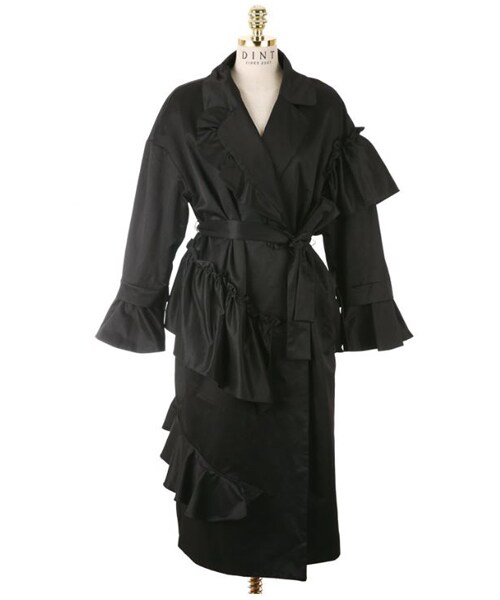 DINT(ディント)の「・オブ・ザシャーリングトレンチコート* Black Label *(トレンチコート・レディース・베이지/블랙・one(44~66size))」の2枚目の写真