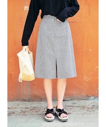 HOTPING | フロントスリットギンガムチェックスカート(スカート)