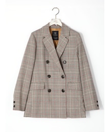 w closet | グレンチェックダブルジャケット(ジャケット/アウター)