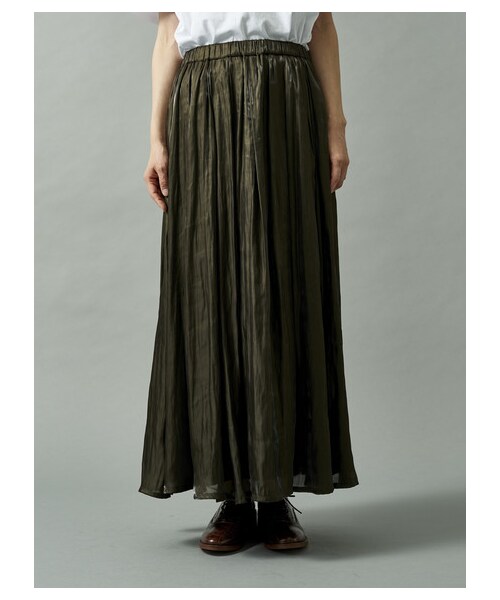 GARAGE OF GOOD CLOTHING（ガレージオブグッドクロージング）の「光沢マキシスカート（スカート・カーキ/ネイビー・F）」の10枚目の写真