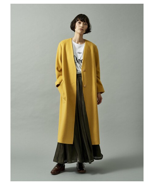 GARAGE OF GOOD CLOTHING（ガレージオブグッドクロージング）の「光沢マキシスカート（スカート・カーキ/ネイビー・F）」の3枚目の写真