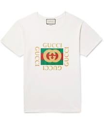 GUCCI | Gucci Distressed Glittered Cotton-Jersey T-Shirt(Tシャツ/カットソー)