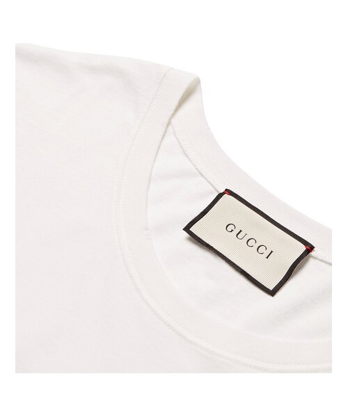 GUCCI（グッチ）の「Gucci Distressed Glittered Cotton-Jersey T-Shirt（Tシャツ/カットソー・メンズ・White・XXXL/XL/XXL/M/S/L/XS）」の4枚目の写真
