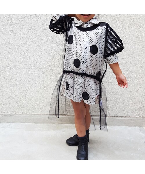 Handmade(ハンドメイド)の「チュールワンピース(こども)BLACK(ワンピース・キッズ・その他)」の6枚目の写真