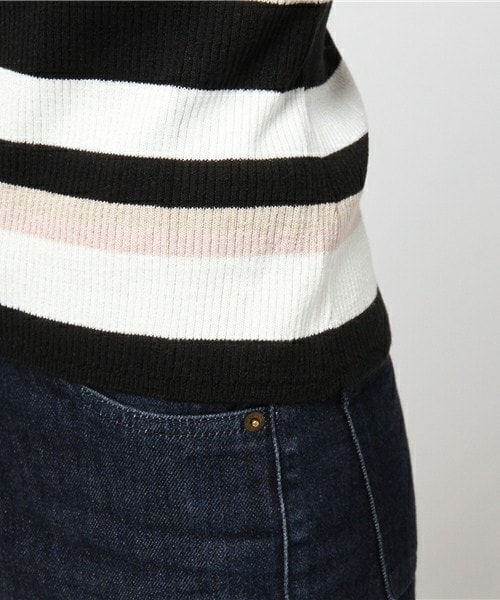 archives（アルシーヴ）の「マルチボーダーニットプルオーバー（ニット/セーター・レディース・ブラック/ベージュ/ネイビー・MEDIUM）」の9枚目の写真