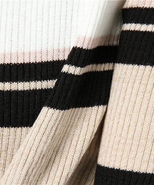 archives（アルシーヴ）の「マルチボーダーニットプルオーバー（ニット/セーター・レディース・ブラック/ベージュ/ネイビー・MEDIUM）」の10枚目の写真
