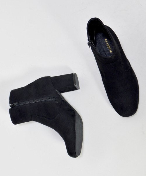 archives（アルシーヴ）の「スクエアストレッチミドルブーツ（ブーツ・レディース・ブラック/ダークブラウン・MEDIUM/LARGE）」の3枚目の写真