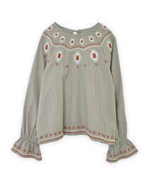 flower | granola EMB top ～ｸﾞﾗﾉｰﾗｴﾝﾌﾞﾛｲﾀﾞﾘｰﾄｯﾌﾟ(シャツ/ブラウス)