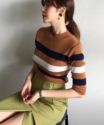 DHOLIC | スリーラインニットTシャツ(ニット/セーター)