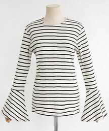 DHOLIC | ベルスリーブボーダーパターンTシャツ(Tシャツ/カットソー)