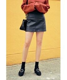 HOTPING | ストレッチレザー調ミニスカート(スカート)