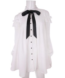 Bobon21 | 肩開きチュニックブラウス-全１色-(シャツ/ブラウス)
