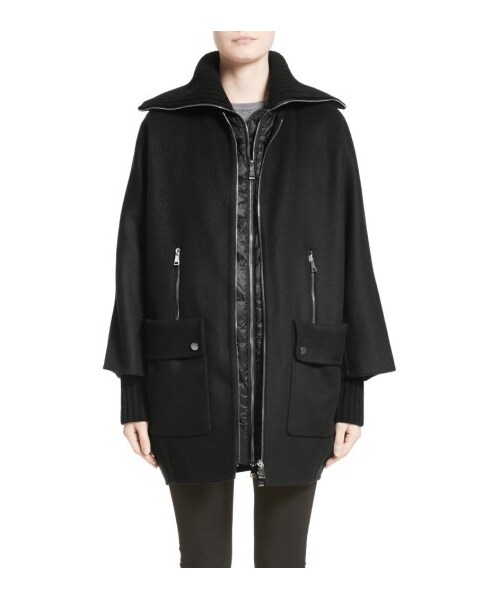 MONCLER(モンクレール)の「Women's Moncler Acanthus Wool & Cashmere Coat With Removable Down Puffer Layer(ジャケット/アウター・レディース・Black/Blue・0/1/2/3/4/5/00)」の1枚目の写真