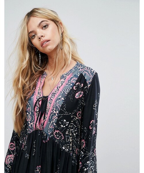☆Free People フリーピープル プリントマキシドレス☆ FREE PEOPLE（フリーピープル）の「Free People If You Only