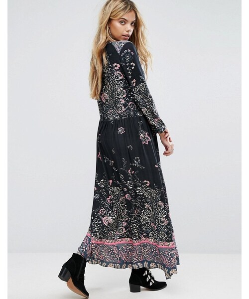 FREE PEOPLE（フリーピープル）の「Free People If You Only Knew Printed Maxi Dress（ワンピース・レディース・Black・S）」の2枚目の写真