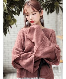 KORMARCH | 3段フリルスリーブニットトップス(ニット/セーター)