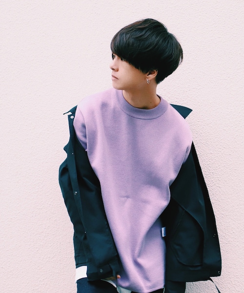 LIDNM（リドム）の「ミラノリブオフショルダーニット（ニット/セーター・メンズ・スモークパープル・S, M, L）」の2枚目の写真