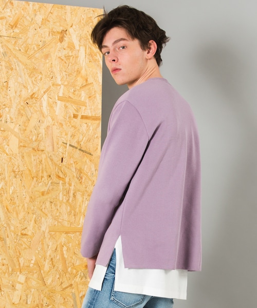 LIDNM（リドム）の「ミラノリブオフショルダーニット（ニット/セーター・メンズ・スモークパープル・S, M, L）」の5枚目の写真