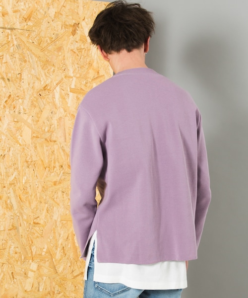 LIDNM（リドム）の「ミラノリブオフショルダーニット（ニット/セーター・メンズ・スモークパープル・S, M, L）」の6枚目の写真