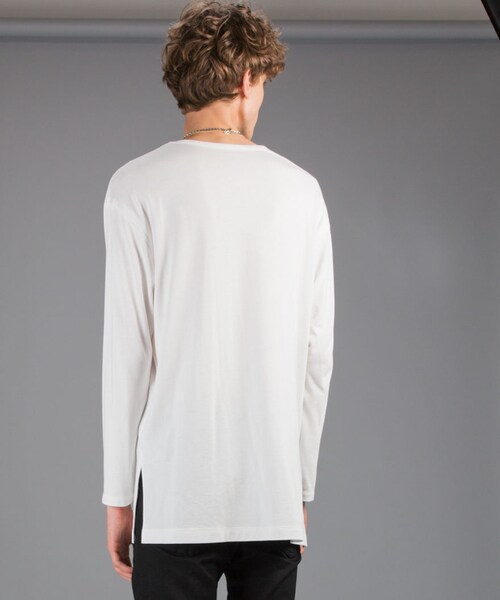 LIDNM（リドム）の「モダールレイヤードロンT（Tシャツ/カットソー・メンズ・ホワイト・S, M, L）」の4枚目の写真