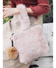 KORMARCH | リアルファー配色ポイントバッグ(ハンドバッグ)